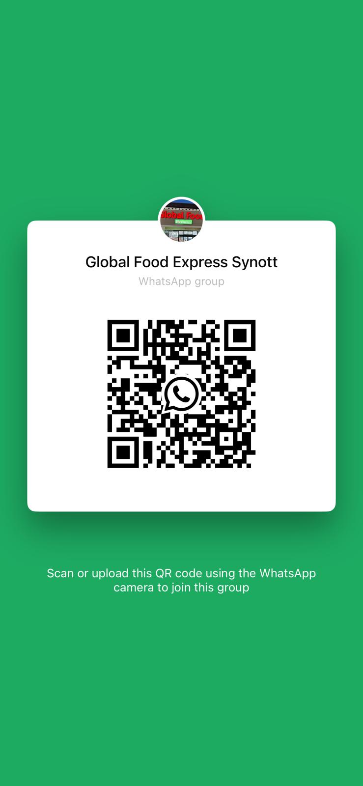 Global Food Express Synott WhatsApp QR Code